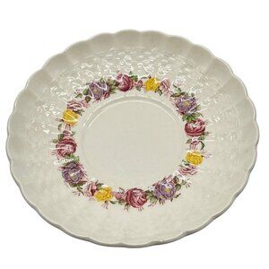 Copeland Spode England Rose Briar saucer 5.5" basket weave around center READ